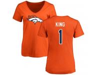 Denver Broncos Marquette King Women's Orange Nike - #1 NFL T-Shirt Name & Number Logo