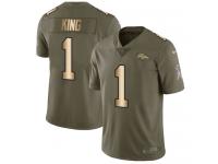 Denver Broncos Marquette King Youth Limited Olive Gold Nike Jersey - #1 NFL 2017 Salute to Service