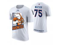 Denver Broncos Menelik Watson #75 White Cartoon And Comic Artistic Painting T-Shirt