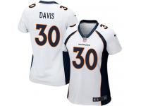 Denver Broncos Terrell Davis Women's Road Jersey - White Nike NFL #30 Game