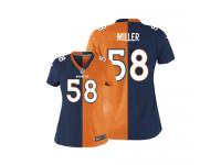 Denver Broncos Von Miller Women's Jersey - Team/Alternate Two Tone Nike NFL #58 Game