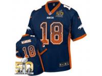 Elite Peyton Manning Youth Jersey - Denver Broncos #18 Drift Fashion Navy Blue Super Bowl 50 Bound Nike NFL