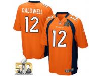 Game Andre Caldwell Men Jersey - Denver Broncos #12 Home Orange Super Bowl 50 Bound Nike NFL