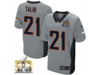 Game Aqib Talib Men Jersey - Denver Broncos #21 Grey Shadow Super Bowl 50 Bound Nike NFL