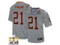 Game Aqib Talib Men Jersey - Denver Broncos #21 Lights Out Grey Super Bowl 50 Bound Nike NFL