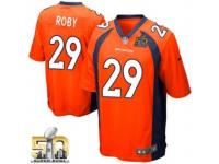 Game Bradley Roby Youth Jersey - Denver Broncos #29 Home Orange Super Bowl 50 Bound Nike NFL