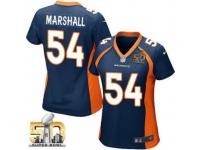 Game Brandon Marshall WoMen Jersey - Denver Broncos #54 Alternate Navy Blue Super Bowl 50 Bound Nike NFL