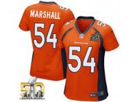 Game Brandon Marshall WoMen Jersey - Denver Broncos #54 Home Orange Super Bowl 50 Bound Nike NFL