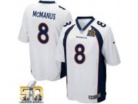 Game Brandon McManus Youth Jersey - Denver Broncos #8 Road White Super Bowl 50 Bound Nike NFL