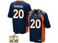 Game Brian Dawkins Men Jersey - Denver Broncos #20 Alternate Navy Blue Super Bowl 50 Bound Nike NFL