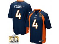 Game Britton Colquitt Men Jersey - Denver Broncos #4 Alternate Navy Blue Super Bowl 50 Bound Nike NFL