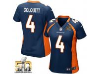 Game Britton Colquitt WoMen Jersey - Denver Broncos #4 Alternate Navy Blue Super Bowl 50 Bound Nike NFL