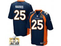 Game Chris Harris Men Jersey - Denver Broncos #25 Alternate Navy Blue Super Bowl 50 Bound Nike NFL