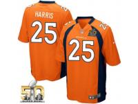 Game Chris Harris Men Jersey - Denver Broncos #25 Home Orange Super Bowl 50 Bound Nike NFL