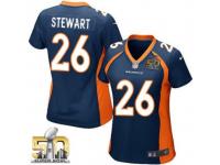 Game Darian Stewart WoMen Jersey - Denver Broncos #26 Alternate Navy Blue Super Bowl 50 Bound Nike NFL