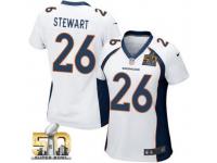 Game Darian Stewart WoMen Jersey - Denver Broncos #26 Road White Super Bowl 50 Bound Nike NFL