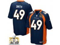 Game Dennis Smith Men Jersey - Denver Broncos #49 Alternate Navy Blue Super Bowl 50 Bound Nike NFL