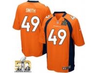 Game Dennis Smith Men Jersey - Denver Broncos #49 Home Orange Super Bowl 50 Bound Nike NFL