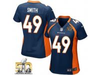 Game Dennis Smith WoMen Jersey - Denver Broncos #49 Alternate Navy Blue Super Bowl 50 Bound Nike NFL