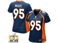 Game Derek Wolfe WoMen Jersey - Denver Broncos #95 Alternate Navy Blue Super Bowl 50 Bound Nike NFL