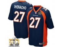 Game Duke Ihenacho Men Jersey - Denver Broncos #27 Alternate Navy Blue Super Bowl 50 Bound Nike NFL