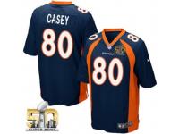 Game James Casey Men Jersey - Denver Broncos #80 Alternate Navy Blue Super Bowl 50 Bound Nike NFL