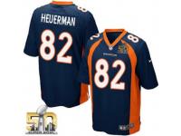 Game Jeff Heuerman Men Jersey - Denver Broncos #82 Alternate Navy Blue Super Bowl 50 Bound Nike NFL