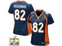 Game Jeff Heuerman WoMen Jersey - Denver Broncos #82 Alternate Navy Blue Super Bowl 50 Bound Nike NFL