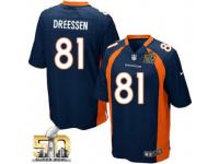 Game Joel Dreessen Men Jersey - Denver Broncos #81 Alternate Navy Blue Super Bowl 50 Bound Nike NFL