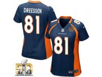 Game Joel Dreessen WoMen Jersey - Denver Broncos #81 Alternate Navy Blue Super Bowl 50 Bound Nike NFL