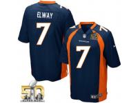 Game John Elway Men Jersey - Denver Broncos #7 Alternate Navy Blue Super Bowl 50 Bound Nike NFL