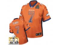 Game John Elway Men Jersey - Denver Broncos #7 Drift Fashion Orange Super Bowl 50 Bound Nike NFL