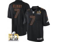 Game John Elway Men Jersey - Denver Broncos #7 Impact Black Super Bowl 50 Bound Nike NFL