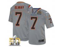 Game John Elway Men Jersey - Denver Broncos #7 Lights Out Grey Super Bowl 50 Bound Nike NFL