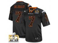 Game John Elway Men Jersey - Denver Broncos #7 New Lights Out Black Super Bowl 50 Bound Nike NFL