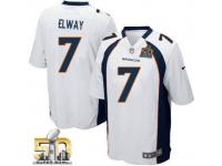 Game John Elway Men Jersey - Denver Broncos #7 Road White Super Bowl 50 Bound Nike NFL