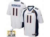 Game Jordan Norwood Youth Jersey - Denver Broncos #11 Road White Super Bowl 50 Bound Nike NFL