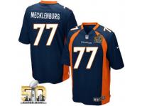 Game Karl Mecklenburg Men Jersey - Denver Broncos #77 Alternate Navy Blue Super Bowl 50 Bound Nike NFL