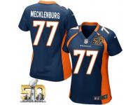 Game Karl Mecklenburg WoMen Jersey - Denver Broncos #77 Alternate Navy Blue Super Bowl 50 Bound Nike NFL