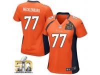 Game Karl Mecklenburg WoMen Jersey - Denver Broncos #77 Home Orange Super Bowl 50 Bound Nike NFL