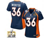 Game Kayvon Webster WoMen Jersey - Denver Broncos #36 Alternate Navy Blue Super Bowl 50 Bound Nike NFL