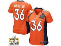 Game Kayvon Webster WoMen Jersey - Denver Broncos #36 Home Orange Super Bowl 50 Bound Nike NFL