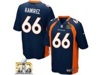 Game Manny Ramirez Men Jersey - Denver Broncos #66 Alternate Navy Blue Super Bowl 50 Bound Nike NFL