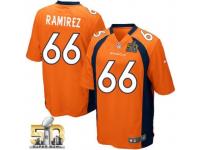 Game Manny Ramirez Men Jersey - Denver Broncos #66 Home Orange Super Bowl 50 Bound Nike NFL