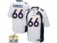 Game Manny Ramirez Men Jersey - Denver Broncos #66 Road White Super Bowl 50 Bound Nike NFL