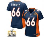 Game Manny Ramirez WoMen Jersey - Denver Broncos #66 Alternate Navy Blue Super Bowl 50 Bound Nike NFL