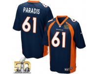 Game Matt Paradis Men Jersey - Denver Broncos #61 Alternate Navy Blue Super Bowl 50 Bound Nike NFL