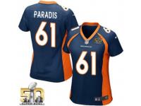 Game Matt Paradis WoMen Jersey - Denver Broncos #61 Alternate Navy Blue Super Bowl 50 Bound Nike NFL