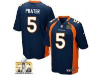 Game Matt Prater Men Jersey - Denver Broncos #5 Alternate Navy Blue Super Bowl 50 Bound Nike NFL