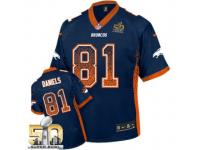 Game Owen Daniels Men Jersey - Denver Broncos #81 Drift Fashion Navy Blue Super Bowl 50 Bound Nike NFL